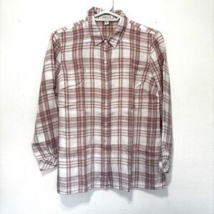Coldwater Creek Womens Coastal Linen Button Up XL Capsule Minimalist